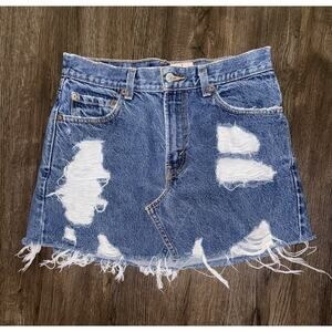 Furst Of A Kind Recycled Levi’s Denim Skirt Grunge Y2K Boho Sustainable Sz S